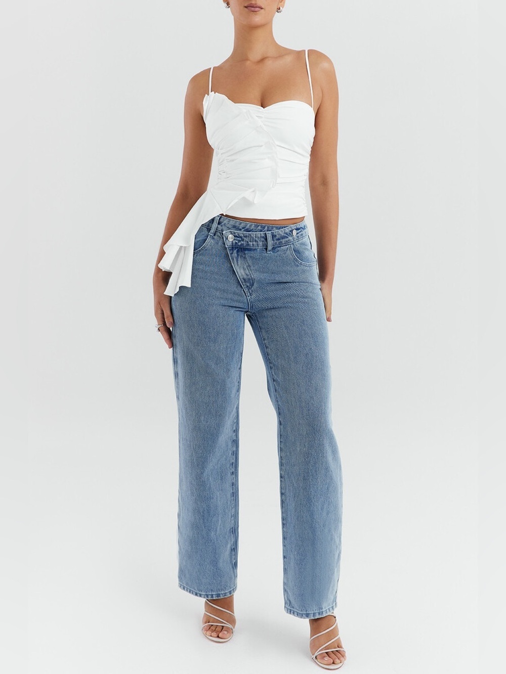 Mistress Rocks White Ruffle Top - Medium - Picture 3 of 7